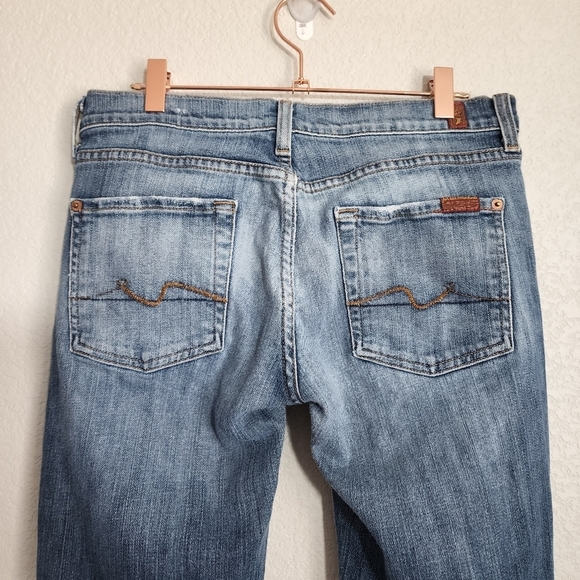 7 FOR ALL MANKIND x VINTAGE Flare Jeans 7FAMK‎ in washed blue Y2K It Girl - Picture 8 of 10